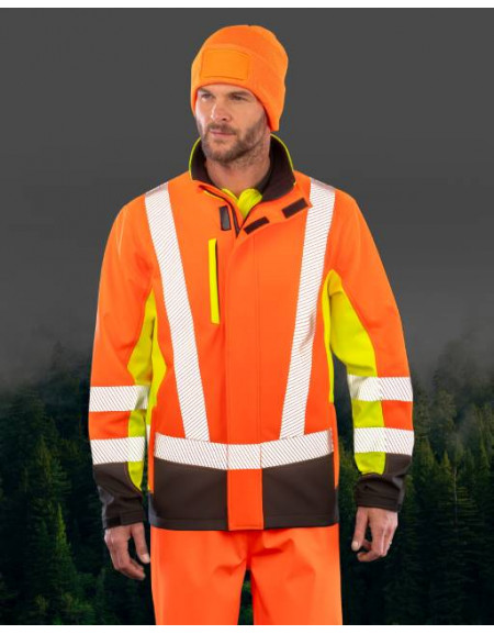 Jachetă de siguranță subțire cu 3 straturi și elemente reflectorizante